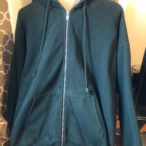 Dark Green brandy melville zip up hoodie